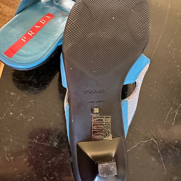 Prada Turquoise and Silver Sandals - Picture 7 of 8